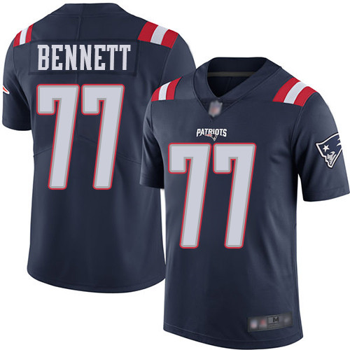 New England Patriots #77 Michael Bennett Navy Blue Men's Stitched Limited Rush Jersey Men's cheap jerseys for sale - CheapJerseys.Shop