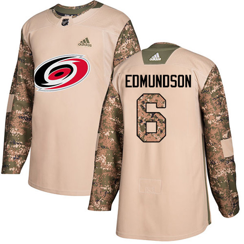 Carolina Hurricanes #6 Joel Edmundson Camo Authentic 2017 Veterans Day Stitched Jersey Men's cheap jerseys for sale - CheapJerseys.Shop