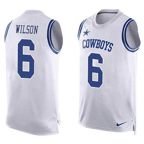 Cowboys #6 Donovan Wilson White Team Color Men's Stitched Limited Tank Top Jersey cheap jerseys for sale - CheapJerseys.Shop