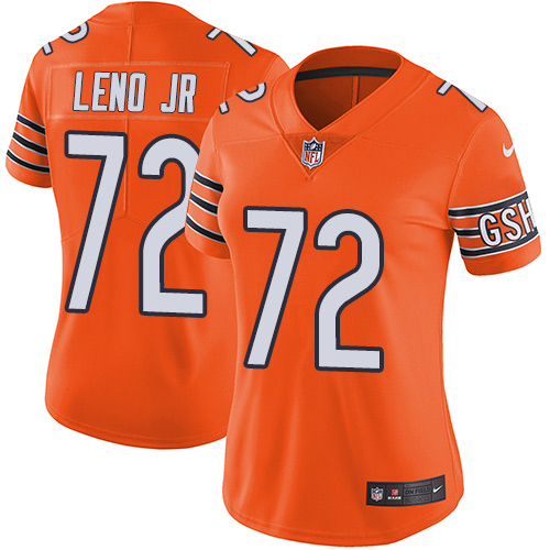 Chicago Bears #72 Charles Leno Jr Orange Women's Stitched Limited Rush Jersey Womens cheap jerseys for sale - CheapJerseys.Shop