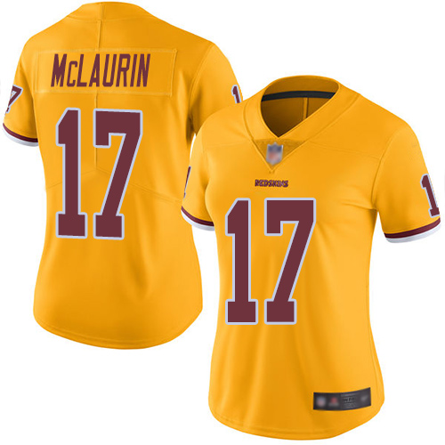 Commanders #17 Terry McLaurin Gold Women's Stitched Limited Rush Jersey cheap jerseys for sale - CheapJerseys.Shop