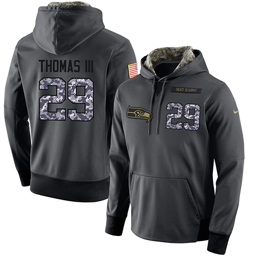 Men's Seattle Seahawks #29 Earl Thomas III Stitched Black Anthracite Salute To Service Player Performance Hoodie cheap jerseys for sale - CheapJerseys.Shop