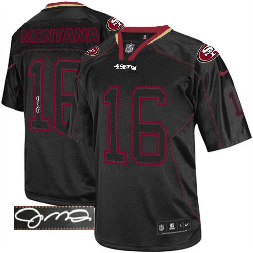 49ers #16 Joe Montana Lights Out Black Men's Stitched Elite Autographed Jersey cheap jerseys for sale - CheapJerseys.Shop