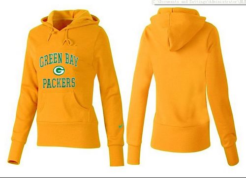 Women's Green Bay Packers Heart & Soul Pullover Hoodie Yellow cheap jerseys for sale - CheapJerseys.Shop