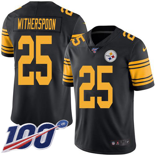 Steelers #25 Ahkello Witherspoon Black Men's Stitched Limited Rush 100th Season Jersey cheap jerseys for sale - CheapJerseys.Shop