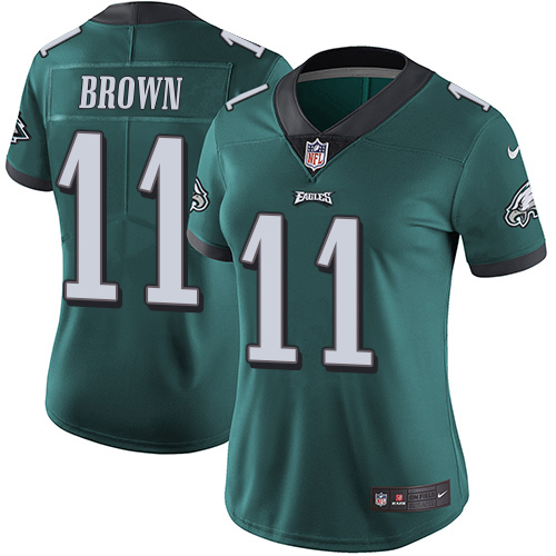 Eagles #11 A.J. Brown Green Team Color Women's Stitched Vapor Untouchable Limited Jersey cheap jerseys for sale - CheapJerseys.Shop