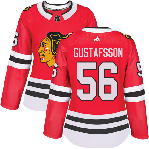 Chicago Blackhawks #56 Erik Gustafsson Red Home Authentic Women's Stitched Jersey Womens cheap jerseys for sale - CheapJerseys.Shop