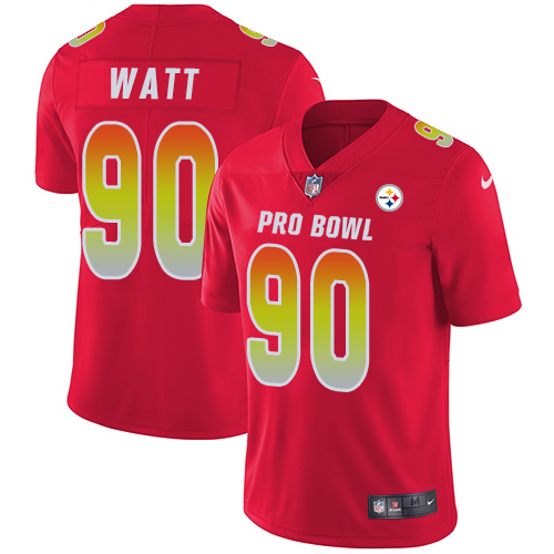 Steelers #90 T. J. Watt Red Youth Stitched Limited AFC 2019 Pro Bowl Jersey cheap jerseys for sale - CheapJerseys.Shop