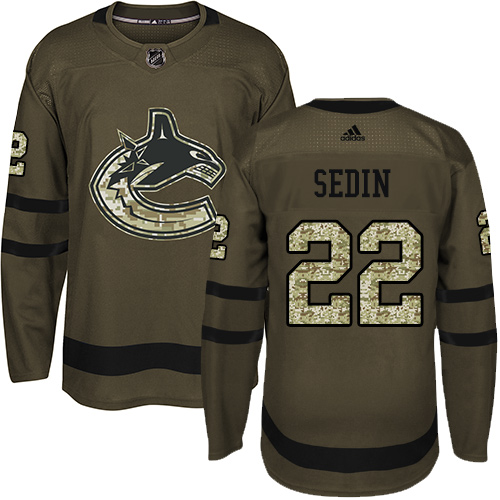 Vancouver Canucks #22 Daniel Sedin Green Salute to Service Stitched Jersey Men's cheap jerseys for sale - CheapJerseys.Shop