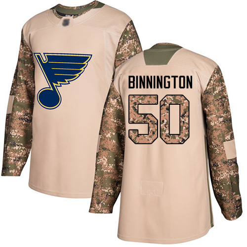 St. Louis Blues #50 Jordan Binnington Camo Authentic 2017 Veterans Day Stitched Youth Jersey Youth cheap jerseys for sale - CheapJerseys.Shop