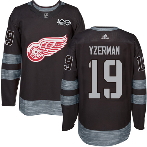 Detroit Red Wings #19 Steve Yzerman Black 1917-2017 100th Anniversary Stitched Jersey Men's cheap jerseys for sale - CheapJerseys.Shop