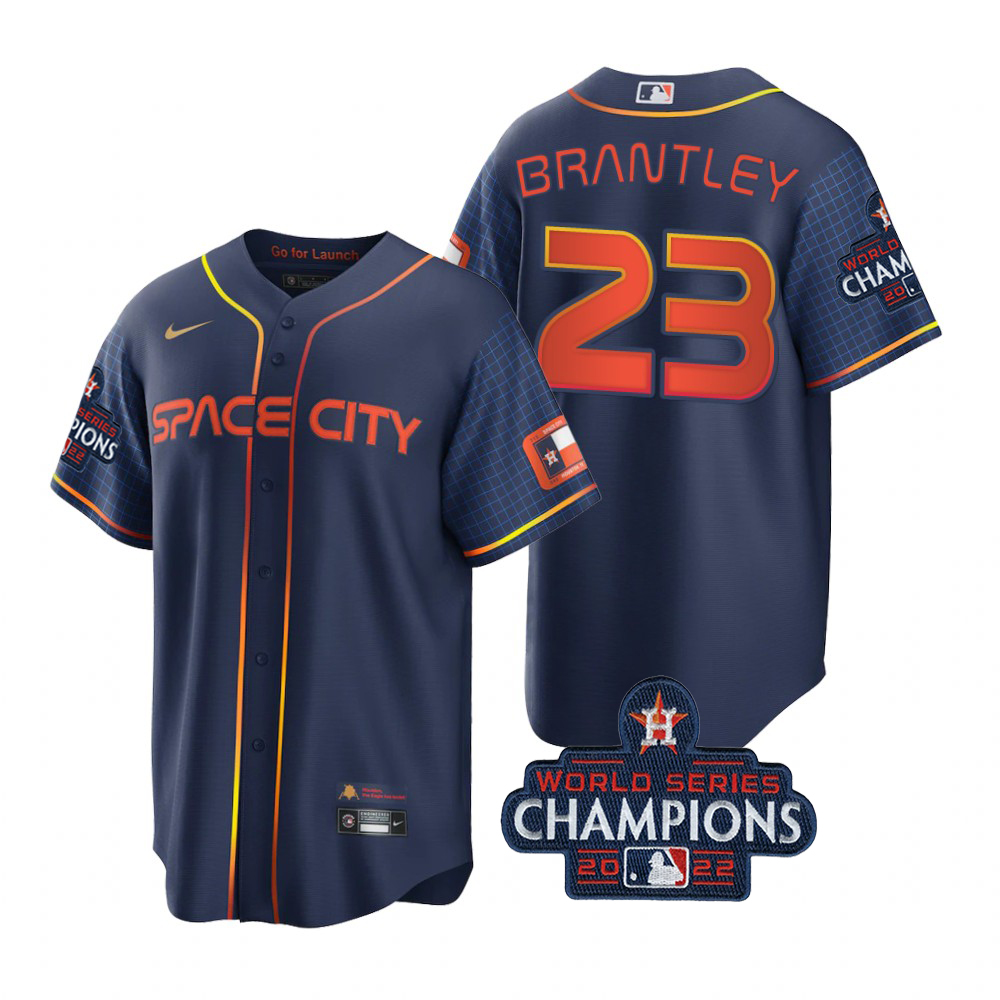 Houston Astros #23 Michael Brantley Navy 2022 World Series Champions Men's Game City Connect Jersey cheap jerseys for sale - CheapJerseys.Shop