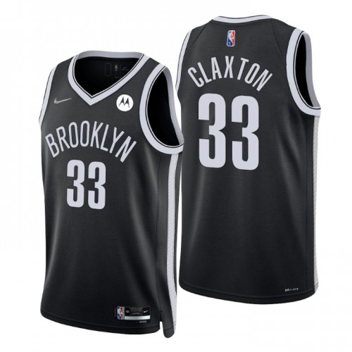 Brooklyn Nets #33 Nicolas Claxton Black Mens 2021-22 75th Anniversary Diamond Swingman Jersey - Icon Edition Mens cheap jerseys for sale - CheapJerseys.Shop