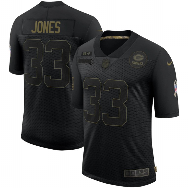 Green Bay Packers #33 Aaron Jones 2020 Salute To Service Limited Jersey Black cheap jerseys for sale - CheapJerseys.Shop