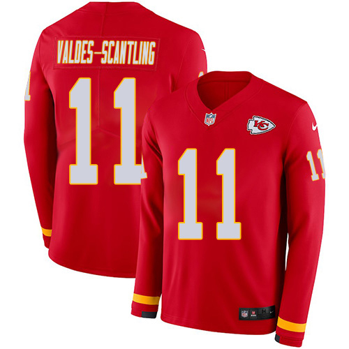 Chiefs #11 Marquez Valdes-Scantling Red Team Color Men's Stitched Limited Therma Long Sleeve Jersey cheap jerseys for sale - CheapJerseys.Shop