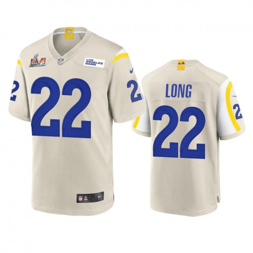 Los Angeles Los Angeles Rams #22 David Long Men's Super Bowl LVI Patch Game Jersey - Bone Men's cheap jerseys for sale - CheapJerseys.Shop