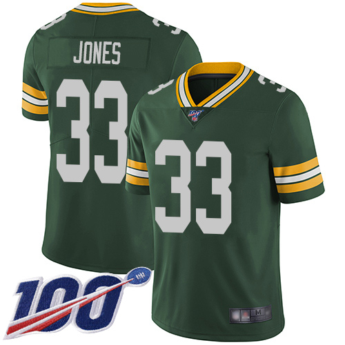 Packers #33 Aaron Jones Green Team Color Men's Stitched 100th Season Vapor Limited Jersey cheap jerseys for sale - CheapJerseys.Shop