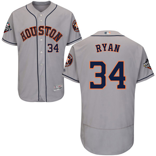 Houston Astros #34 Nolan Ryan Grey Flexbase Authentic Collection 2019 World Series Bound Stitched Jersey Men's cheap jerseys for sale - CheapJerseys.Shop