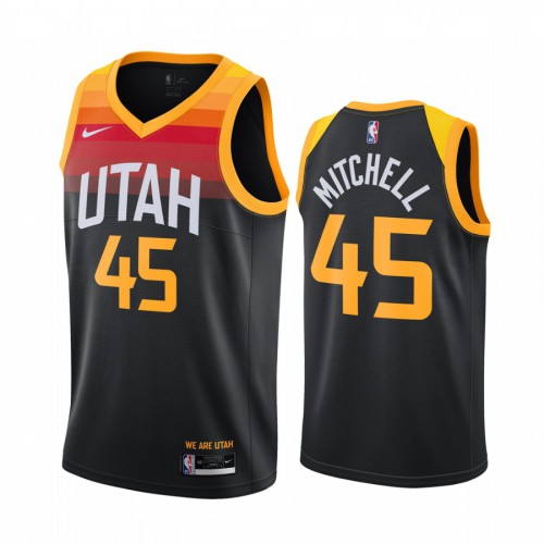 Utah Jazz #45 Donovan Mitchell Black Youth Swingman 2020-21 City Edition Jersey Youth cheap jerseys for sale - CheapJerseys.Shop