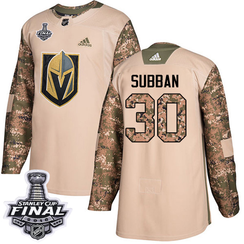Golden Vegas Golden Knights #30 Malcolm Subban Camo Authentic 2017 Veterans Day 2018 Stanley Cup Final Stitched Jersey Men's cheap jerseys for sale - CheapJerseys.Shop