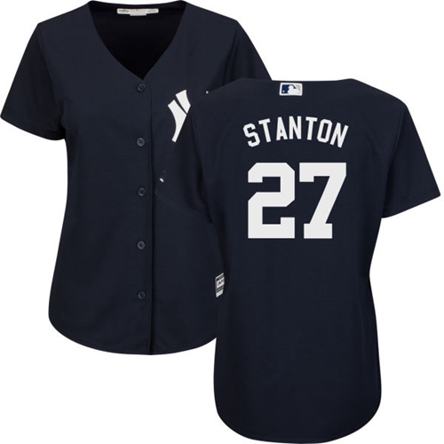 New York Yankees #27 Giancarlo Stanton Navy Blue Alternate Women's Stitched Jersey Womens cheap jerseys for sale - CheapJerseys.Shop