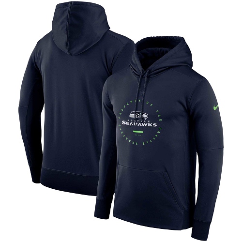 Men's Seattle Seahawks College Navy Sideline Property Of Wordmark Logo Performance Pullover Hoodie cheap jerseys for sale - CheapJerseys.Shop
