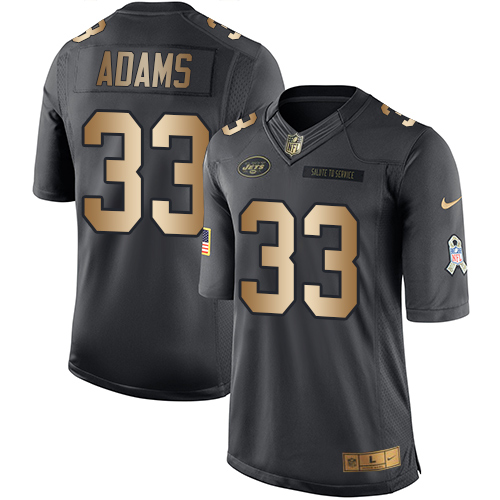 New York Jets #33 Jamal Adams Black Men's Stitched Limited Gold Salute To Service Jersey Men's cheap jerseys for sale - CheapJerseys.Shop