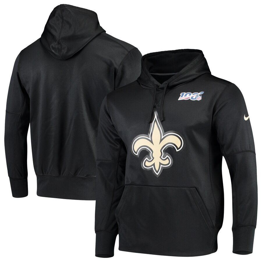 New Orleans Saints 100th Season Primary Logo Circuit Performance Pullover Hoodie Black cheap jerseys for sale - CheapJerseys.Shop