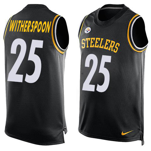Steelers #25 Ahkello Witherspoon Black Team Color Men's Stitched Limited Tank Top Jersey cheap jerseys for sale - CheapJerseys.Shop