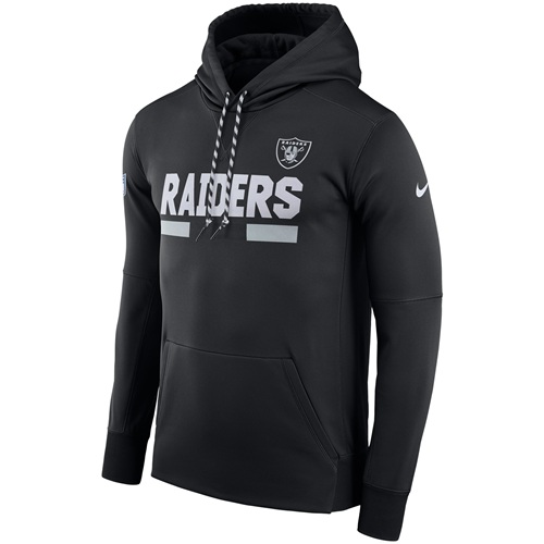 Men's Las Vegas Raiders Black Sideline ThermaFit Performance PO Hoodie cheap jerseys for sale - CheapJerseys.Shop
