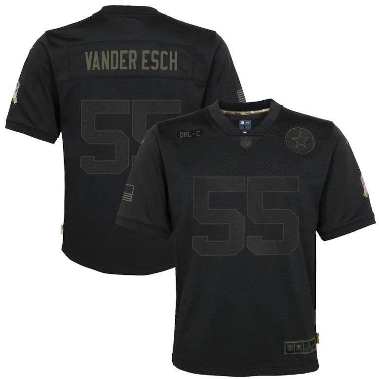 Dallas Cowboys #55 Leighton Vander Esch Youth 2020 Salute To Service Game Jersey Black cheap jerseys for sale - CheapJerseys.Shop