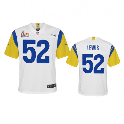 Los Angeles Los Angeles Rams #52 Terrell Lewis Youth Super Bowl LVI Patch Alternate Game Jersey - White Youth cheap jerseys for sale - CheapJerseys.Shop