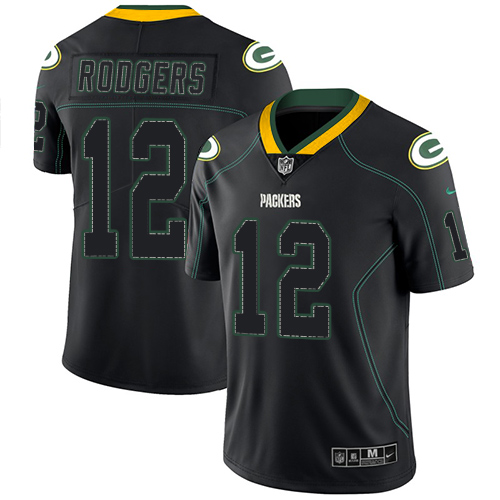 Packers #12 Aaron Rodgers Lights Out Black Men's Stitched Limited Rush Jersey cheap jerseys for sale - CheapJerseys.Shop