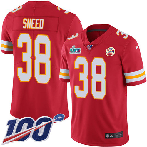 Chiefs #38 L'Jarius Sneed Red Team Color Super Bowl LVII Patch Men's Stitched 100th Season Vapor Limited Jersey cheap jerseys for sale - CheapJerseys.Shop