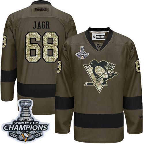 Pittsburgh Penguins #68 Jaromir Jagr Green Salute to Service 2017 Stanley Cup Finals Champions Stitched Jersey Men's cheap jerseys for sale - CheapJerseys.Shop