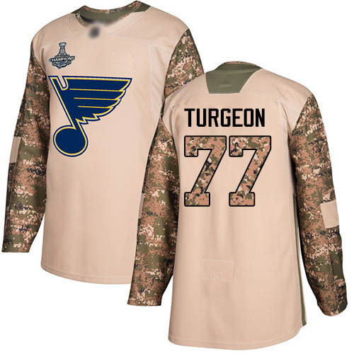 St. Louis Blues #77 Pierre Turgeon Camo Authentic 2017 Veterans Day Stanley Cup Champions Stitched Jersey Men's cheap jerseys for sale - CheapJerseys.Shop
