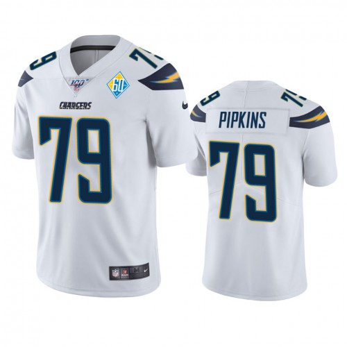 Los Angeles Los Angeles Chargers #79 Trey Pipkins White 60th Anniversary Vapor Limited Jersey Men's cheap jerseys for sale - CheapJerseys.Shop