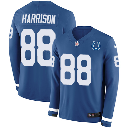 Indianapolis Colts #88 Marvin Harrison Royal Blue Team Color Men's Stitched Limited Therma Long Sleeve Jersey Men's cheap jerseys for sale - CheapJerseys.Shop