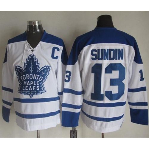 Maple Toronto Maple Leafs #13 Mats Sundin White CCM Throwback Winter Classic Stitched Jersey Men's cheap jerseys for sale - CheapJerseys.Shop