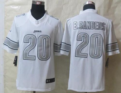 Lions #20 Barry Sanders White Men's Stitched Limited Platinum Jersey cheap jerseys for sale - CheapJerseys.Shop
