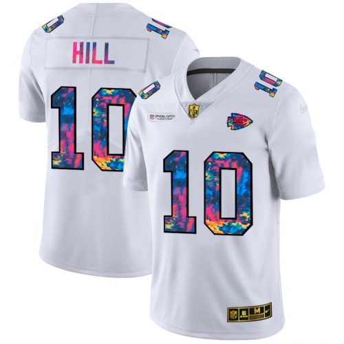 Kansas City Kansas City Chiefs #10 Tyreek Hill Men's White Multi-Color 2020 Crucial Catch Limited Jersey Men's cheap jerseys for sale - CheapJerseys.Shop