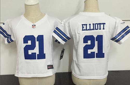 Toddler Cowboys #21 Ezekiel Elliott White Stitched Elite Jersey cheap jerseys for sale - CheapJerseys.Shop