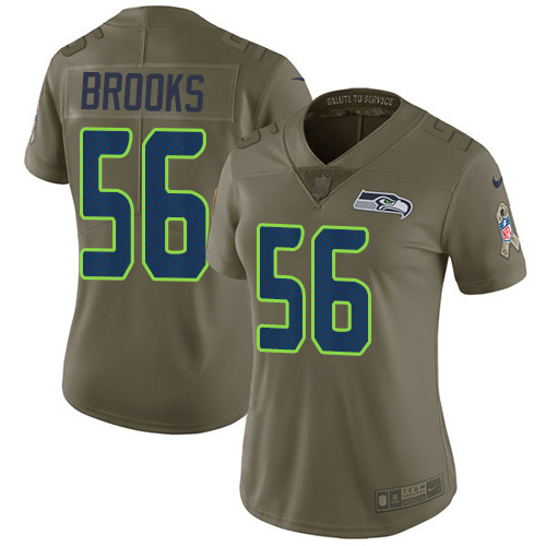 Seattle Seahawks #56 Jordyn Brooks Olive Women's Stitched Limited 2017 Salute To Service Jersey Womens cheap jerseys for sale - CheapJerseys.Shop