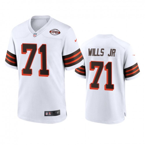 Men's Cleveland Browns #71 Jedrick Wills Jr. 1946 Collection Alternate Game Limited Jersey - White Men's cheap jerseys for sale - CheapJerseys.Shop