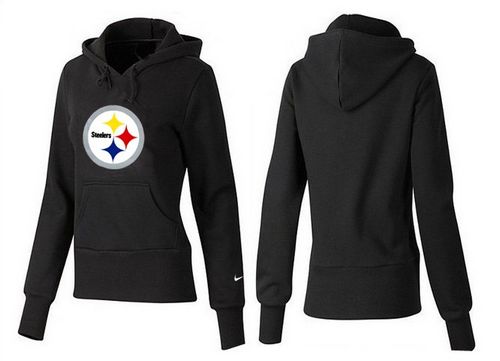 Women's Pittsburgh Steelers Logo Pullover Hoodie Black cheap jerseys for sale - CheapJerseys.Shop