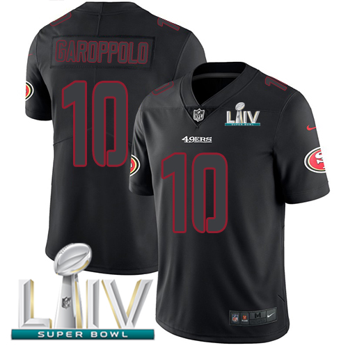 49ers #10 Jimmy Garoppolo Black Super Bowl LIV 2020 Men's Stitched Limited Rush Impact Jersey cheap jerseys for sale - CheapJerseys.Shop