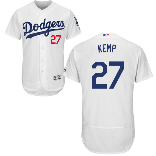 Los Angeles Dodgers #27 Matt Kemp White Flexbase Authentic Collection Stitched Jersey Men's cheap jerseys for sale - CheapJerseys.Shop
