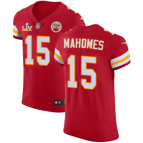 Chiefs #15 Patrick Mahomes Red Team Color Men's Super Bowl LV Bound Stitched Vapor Untouchable Elite Jersey cheap jerseys for sale - CheapJerseys.Shop