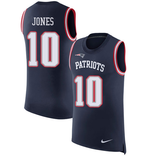 Patriots #10 Mac Jones Edelman Navy Blue Team Color Men's Stitched Limited Rush Tank Top Jersey cheap jerseys for sale - CheapJerseys.Shop