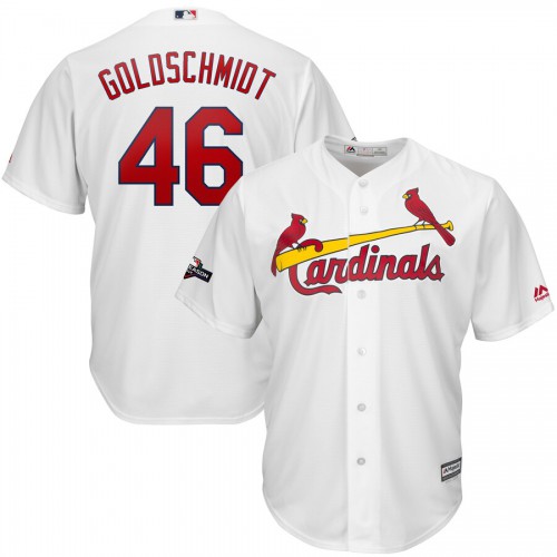 St. Louis St.Louis Cardinals #46 Paul Goldschmidt Majestic 2019 Postseason Official Cool Base Player Jersey White Men's cheap jerseys for sale - CheapJerseys.Shop